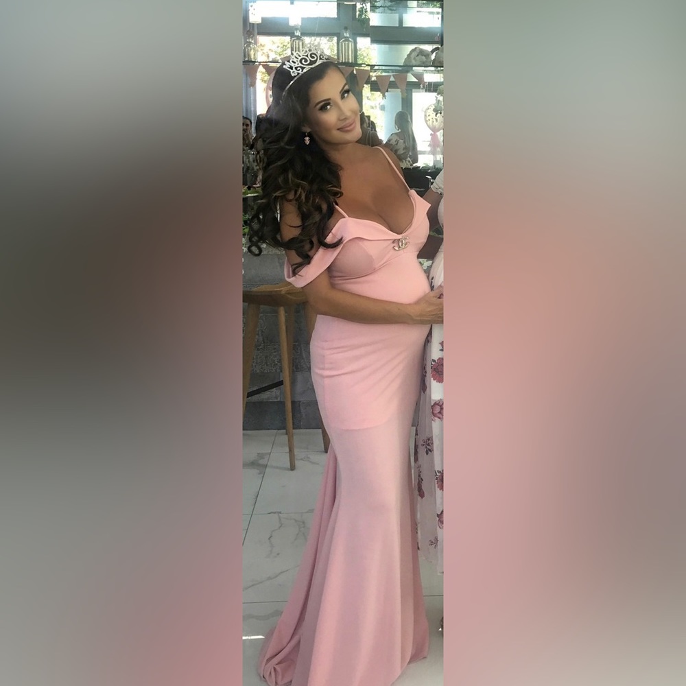 Dusty Blush Pink maternity gown Dress worn 1x